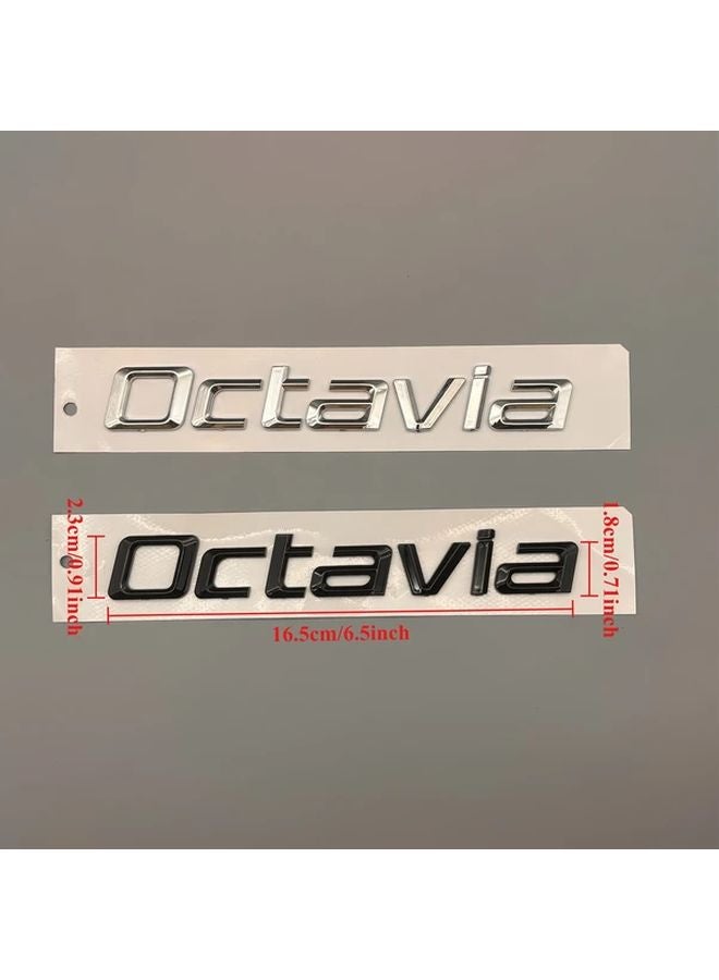 Skoda Octavia Trunk Emblem Silvery Color Easy Install Adhesive Strips Car Accessory - Image 4